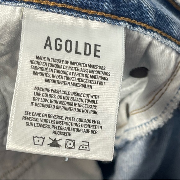 AGOLDE 90's Mid Rise Loose Jeans in Major Size 26 Light Wash Distressed Rigid - Picture 11 of 16